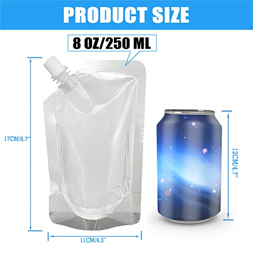 8oz Reusable Plastic Flask Set - Concealable Leakproof Flasks with Funnel