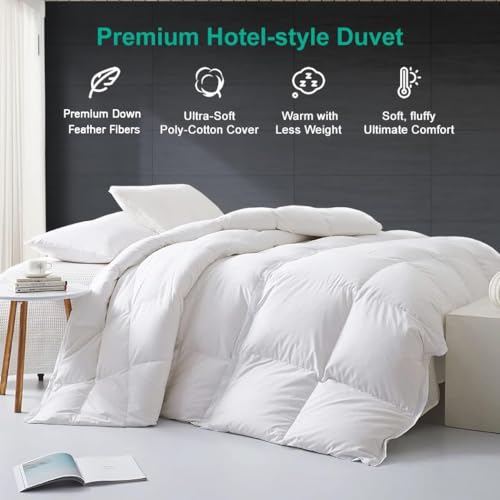 APSMILE Queen All Season Feather Down Fiber Comforter Duvet Insert - 750FP