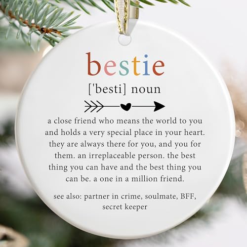 Bestie Friendship Christmas Ornament - Personalized Best Friend Gift for Women - Holiday Keepsake