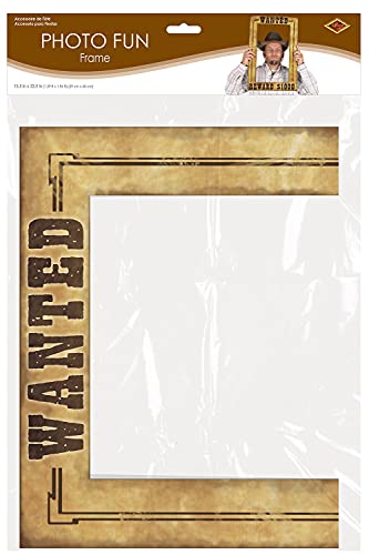 Western Wanted Photo Booth Prop Frame - 15.5" x 23.5" Cardstock Party Decor