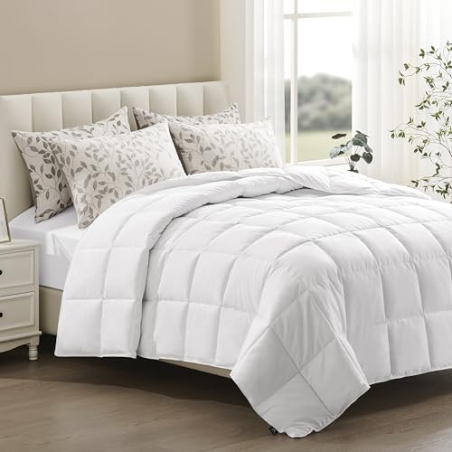 Queen Lightweight Duvet Insert - Soft Peach Skin Fabric, 250GSM Microfiber, OEKO-TEX Certified