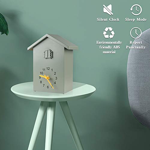 Modern Cuckoo Wall Clock with Pendulum and Adjustable Bird Call - Green