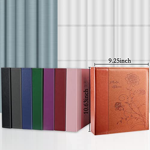 8x10 Photo Album with Leather Cover, Holds 50 Vertical Pictures, Blue