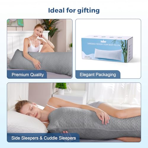 Extra Long Body Pillow with Cooling Cover - 160x50cm Memory Foam