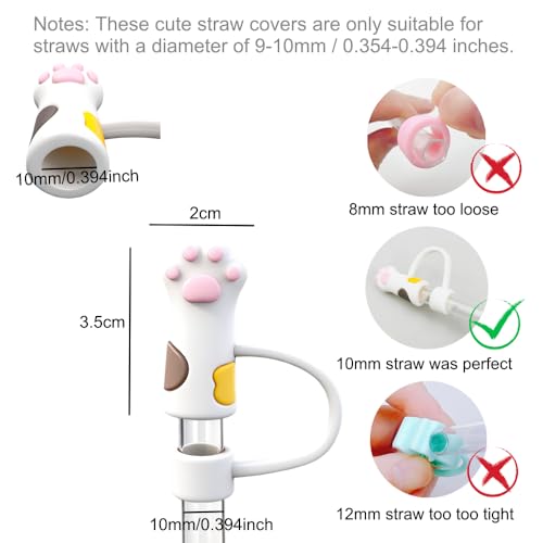 Silicone Cat Paw Straw Cover for Stanley Tumblers 30oz & 40oz - Reusable & Food-Grade