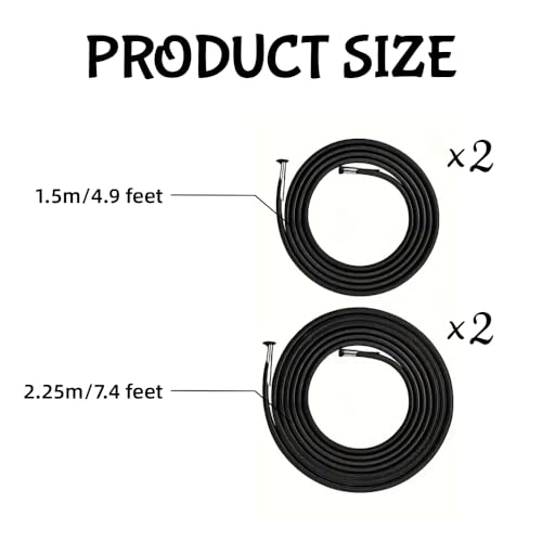 Heavy Duty Bungee Cord Replacement Kit for Zero Gravity Chairs - 4 Pack