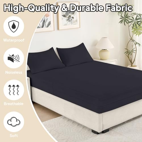 Queen Mattress Protector - Waterproof Zippered Encasement, 12-16" Depth