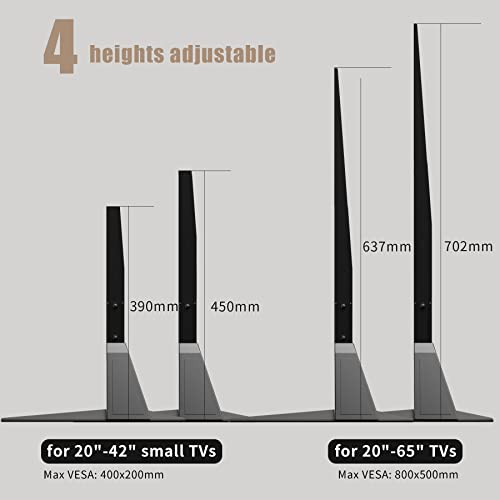 Universal Metal TV Stand Legs for 20-65 Inch Flat & Curved Screens