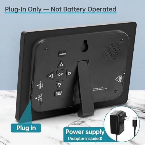 7 Inch HD Digital Day Calendar Clock for Seniors Elderly with 20 Alarms