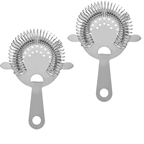 Stainless Steel Cocktail Strainers 2 Pack - Bar & Home Bar Tools for Ice & Fruit Filtration