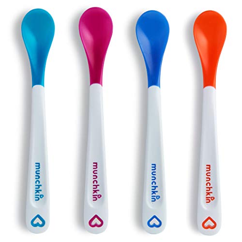 Safety Baby Spoons, White Hot Tip, BPA Free, 4 Pack