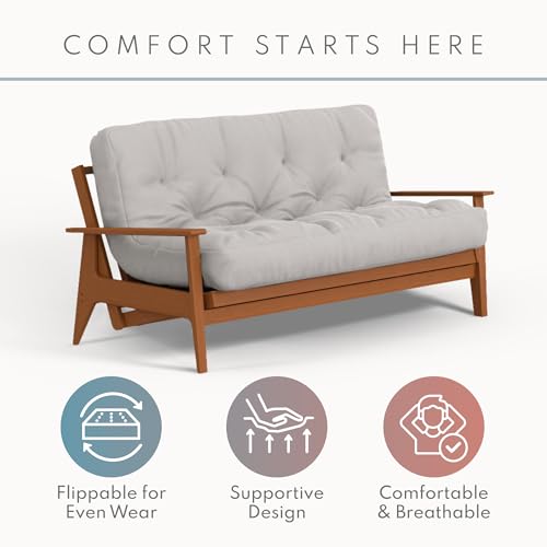 8-Inch Memory Foam Futon Mattress, Full Size, Grey with Cover