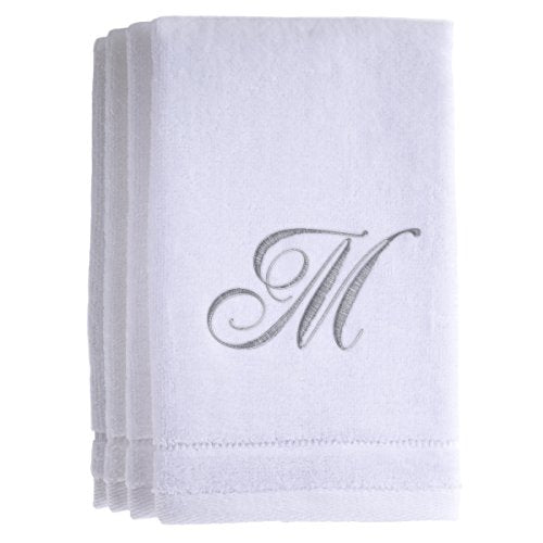Monogrammed Fingertip Towels - Set of 4, 11 x 18 Cotton Hand Towels