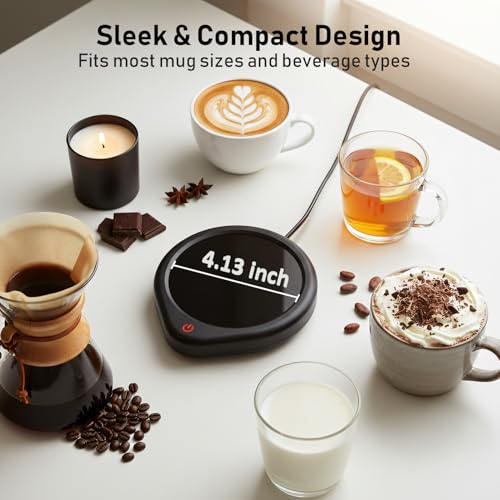 Oracer Dark Black Coffee Mug Warmer with Auto Shut Off & Adjustable Temperature