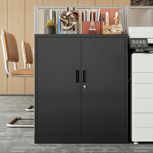 Metal Garage Storage Cabinet, 36-Inch Locking Utility Cabinet with Shelves