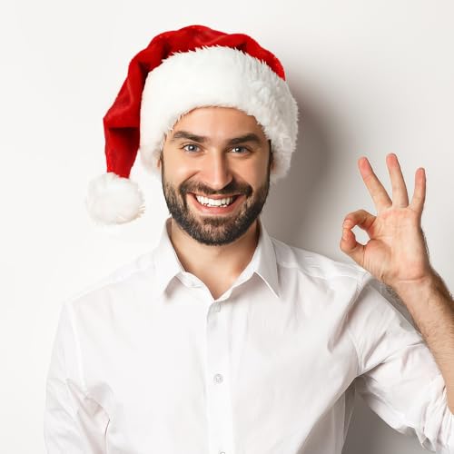 KetQue Santa Hats Adults & Kids 2-Pack LED Christmas Hats with Lights (Variation: Santa Hats Adult)
