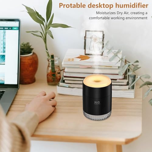 Small Plant Humidifier Indoor Black 350ml USB Mini Desktop Humidifier