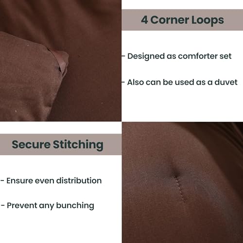 Earthy Brown Queen Comforter Set - 3-Piece Soft All-Season Bedding Set