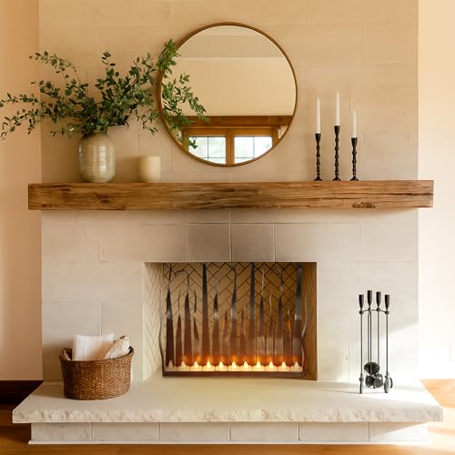 Metal Flame Fireplace Candle Holder - Holiday Candelabra Centerpiece