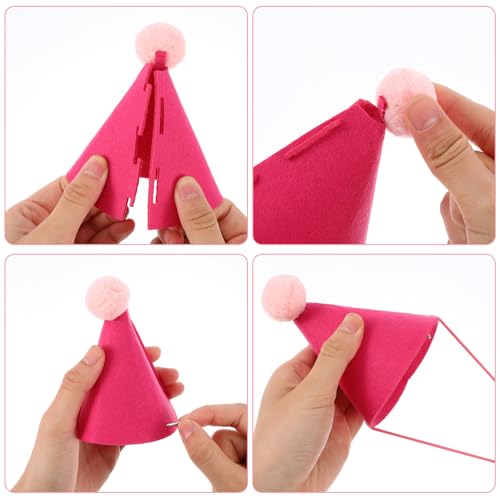 Mini Party Hats for Stuffed Animals and Pets - Colorful Felt Cone Hat