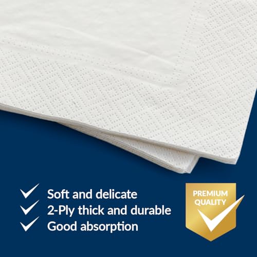 Golden Eucalyptus Cocktail Napkins - 100 Pack 5x5 Inch Elegant Party Paper Towels