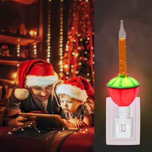 SOTOPOO Multicolor Christmas Bubble Night Light Wall Plug-In with Replacement Bulb