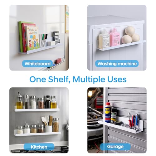 13.5" Metal Magnetic Bookshelf for Whiteboard (2-Pack) - Holds 12 lbs