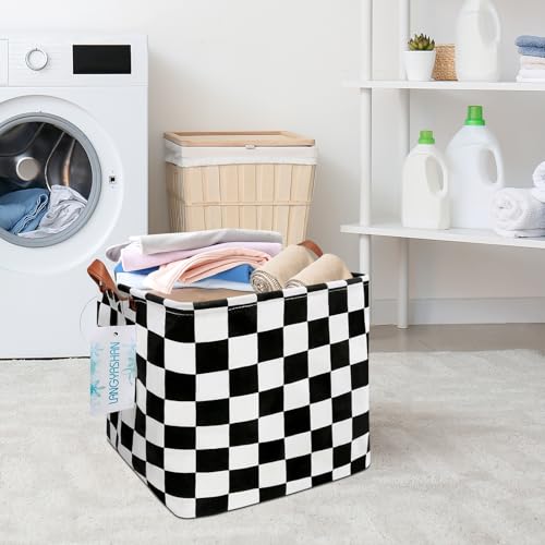 Square Racecar Toy Storage Basket - Collapsible Canvas Organizer Bin
