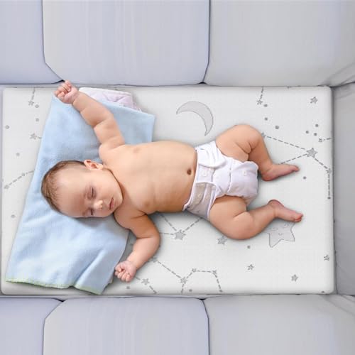 Pack and Play Mattress Topper - 38" x 26" x 1" Pad with Washable Cover