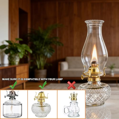 Clear Glass Oil Lamp Chimney Replacement - 3-Inch Fitter x 8-Inch Globe