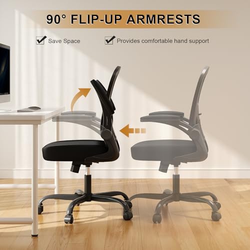 Ergonomic High Back Mesh Office Chair with Flip-Up Armrests & Lumbar Support