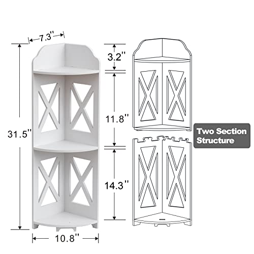 3-Tier Small Corner Shelf for Bathroom and Home Storage Organizer