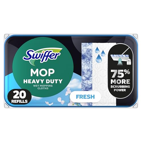 Heavy Duty Wet Mop Refill Pads - Multi-Surface Floor Cleaning Cloths (20 Pack)