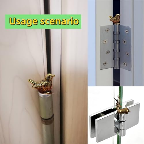 Magnetic Brass Decorative Hinge Toppers - Sparrow, Rabbit & Deer Set
