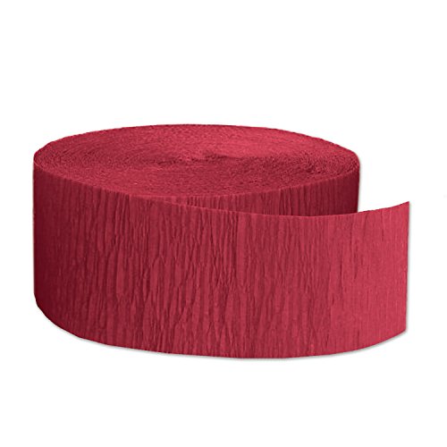 Beistle Red Festive Crepe Streamer - 85 Feet Party Decoration