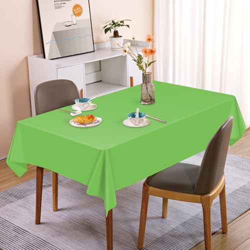 Kongdaoth Lime Green 54x108 Disposable Plastic Tablecloths (40 Pack) Rectangle