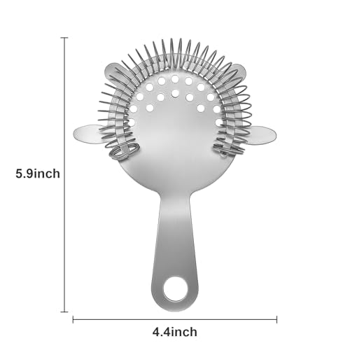 Kirecoo 2PCS Stainless Steel Cocktail Strainers - Professional Bar Tool Set