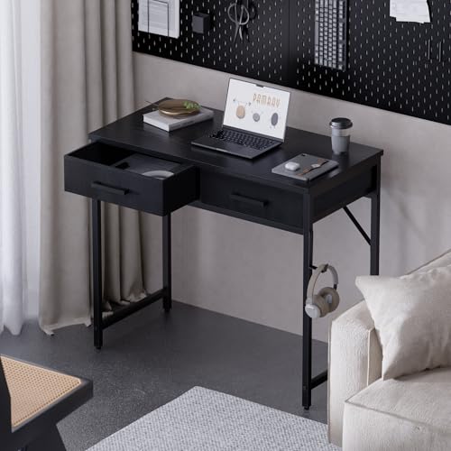 32-Inch Small Computer Desk with 2 Drawers - Compact Home Office Desk
