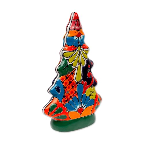 Handmade Talavera Ceramic Christmas Lantern - Mexican Holiday Decor