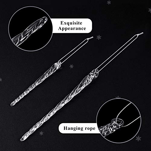 Syhood 48 Pieces Glass Icicle Ornaments for Christmas Tree - Clear 5.5in & 3.5in 24 Each