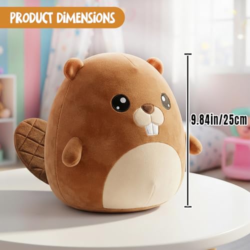 9.8-Inch Beaver Plush Toy – Decorative Stuffed Animal Tabletop Ornament