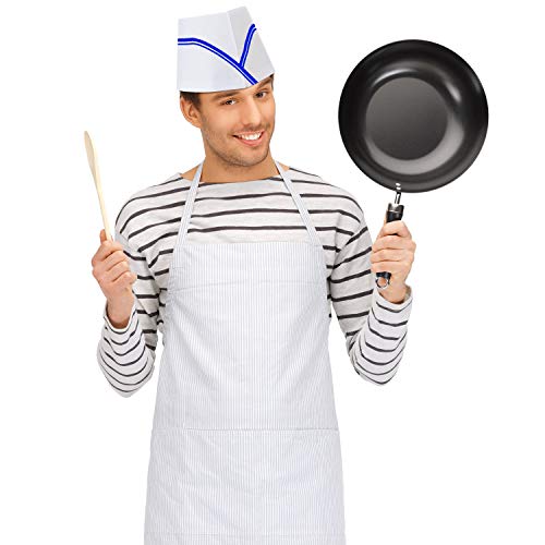 10-Pack Retro Soda Jerk Paper Hats with Red Strips for Theme Parties