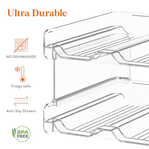 Stackable Plastic Wine Rack & Bottle Organizer for Fridge & Pantry