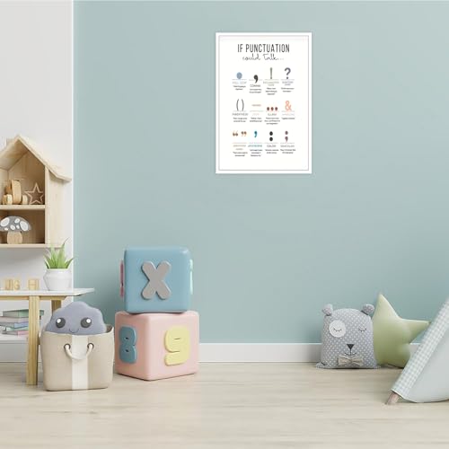 Grammar Punctuation Canvas Wall Art Boho Classroom Poster 12x16in