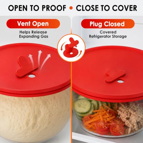 2-Pack Silicone Mixer Bowl Liners with Vented Lids for 5qt and 7qt Bowls
