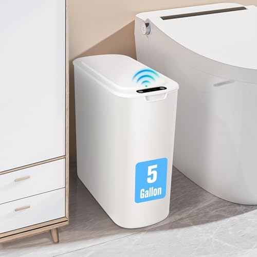 5 Gallon Automatic Motion Sensor Trash Can, Slim Touchless Garbage Bin with Lid