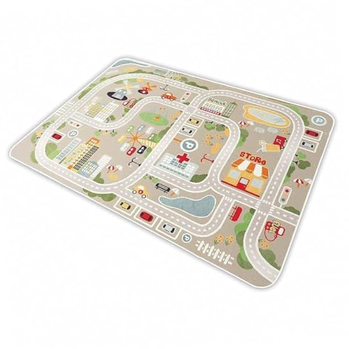 Kids City Road Play Rug - Educational Traffic Map Carpet, 32 x 47 Inch