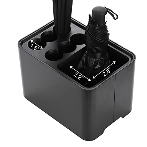Compact Umbrella Stand for Entryway with Removable Drip Tray, Black