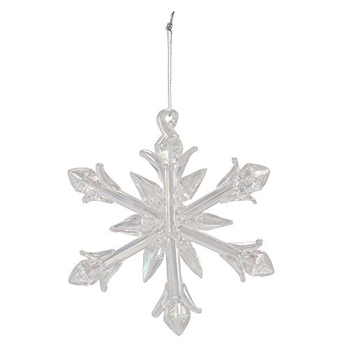 Kurt Adler 2in Glass Iridescent Snowflake Ornaments - 12-Piece Christmas Set