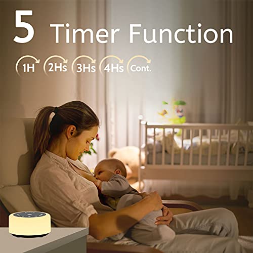 White Noise Sleep Sound Machine with 30 Soothing Sounds & 12 Color Night Light